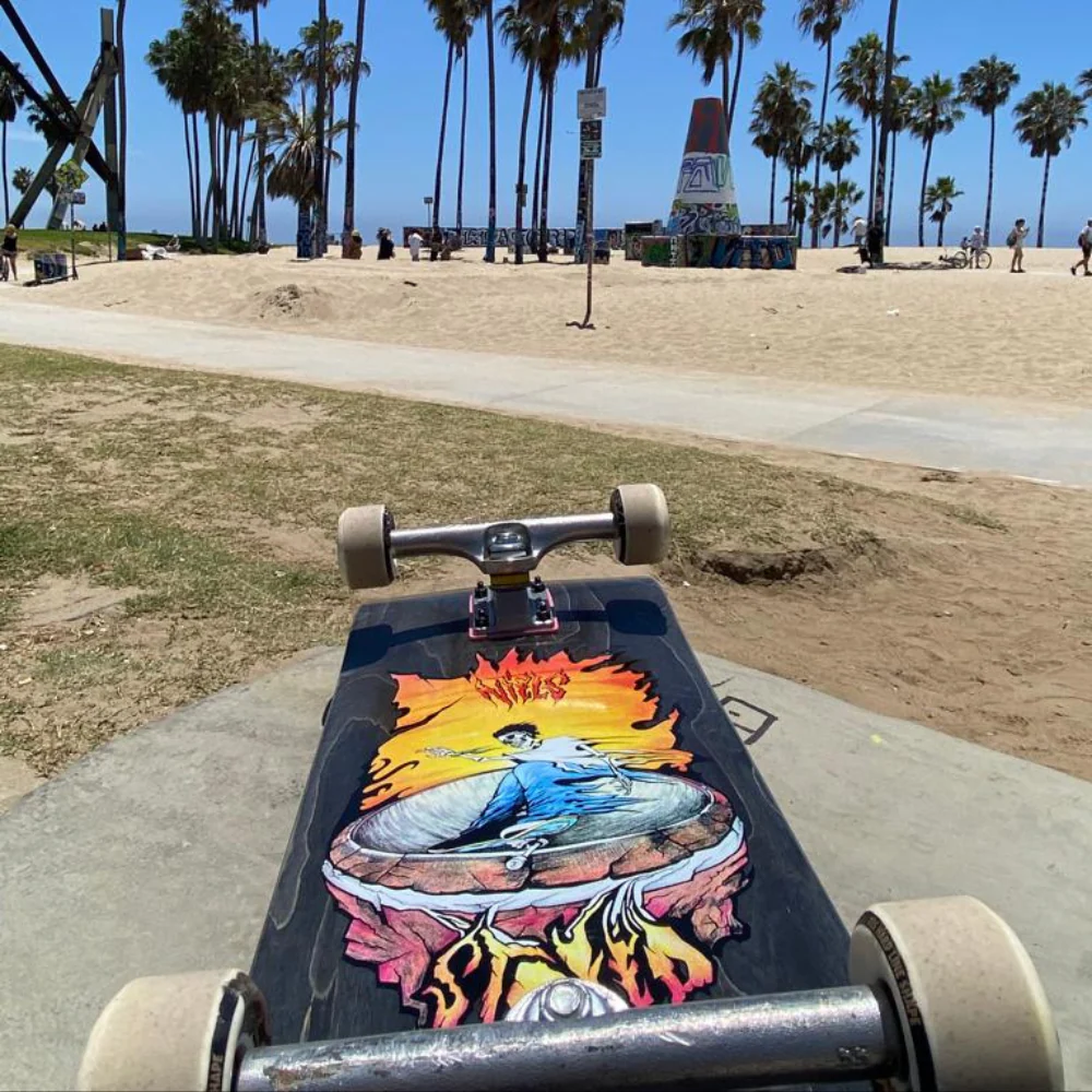 Niels Fire Bowl Blue Skateboard Deck - Image 6