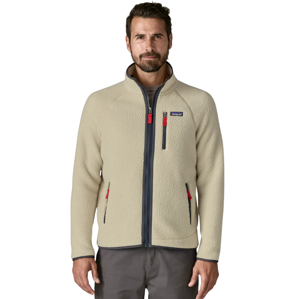 Retro Pile Fleece Jacket Pelican White/ Smolder Blue - Image 2