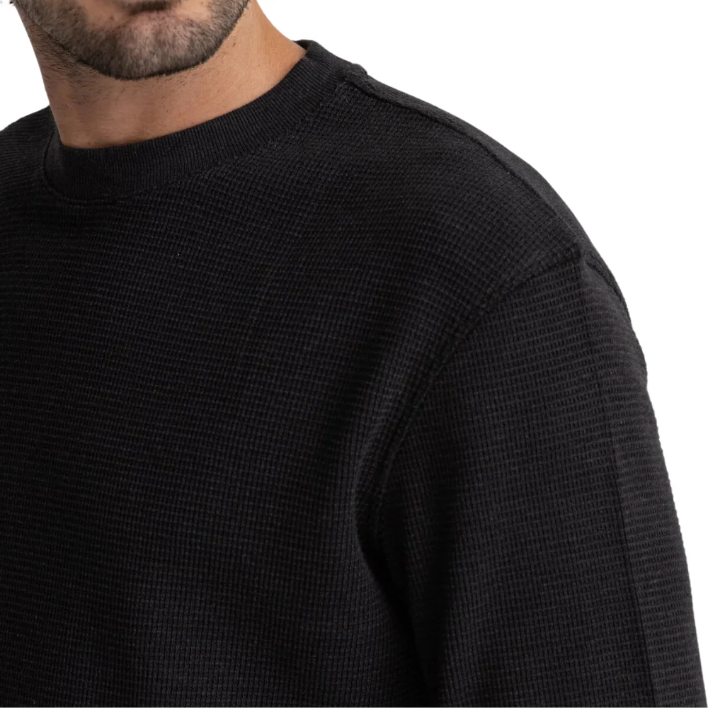 Classic Waffle Knit Vintage Black - Image 3