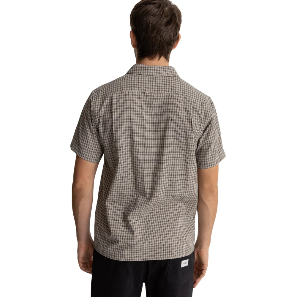 Linen Check Shirt Sand - Image 2