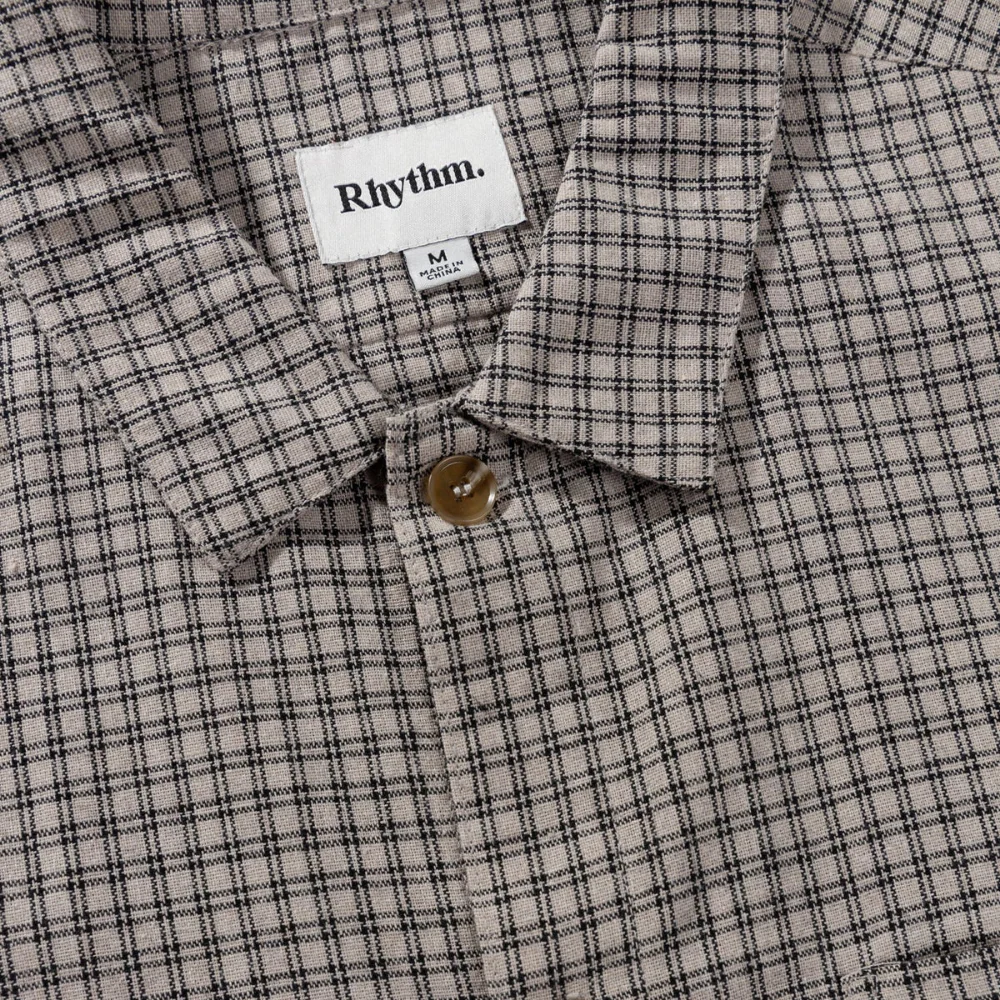 Linen Check Shirt Sand - Image 5
