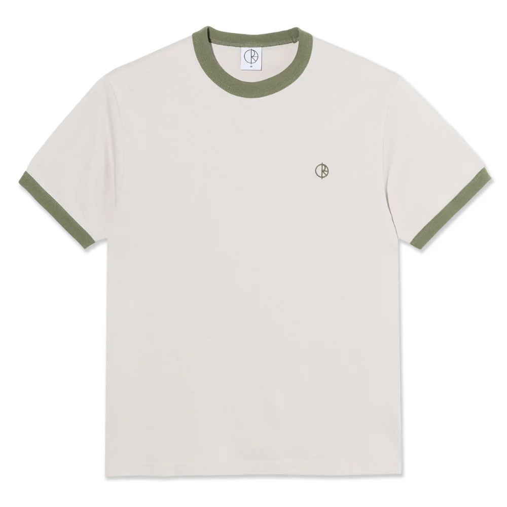 Ringer T-Shirt Pale Taupe/ Army Green