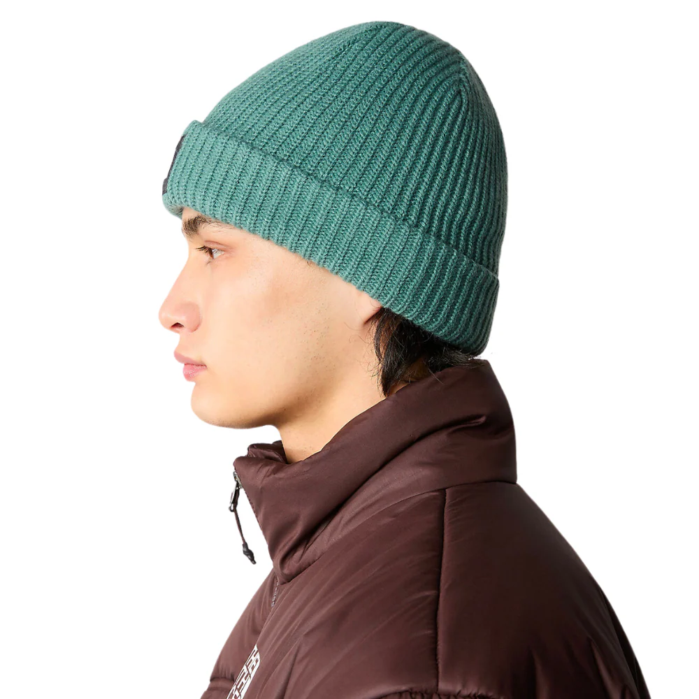 Salty Lined Short Beanie Dark Sage - Image 3