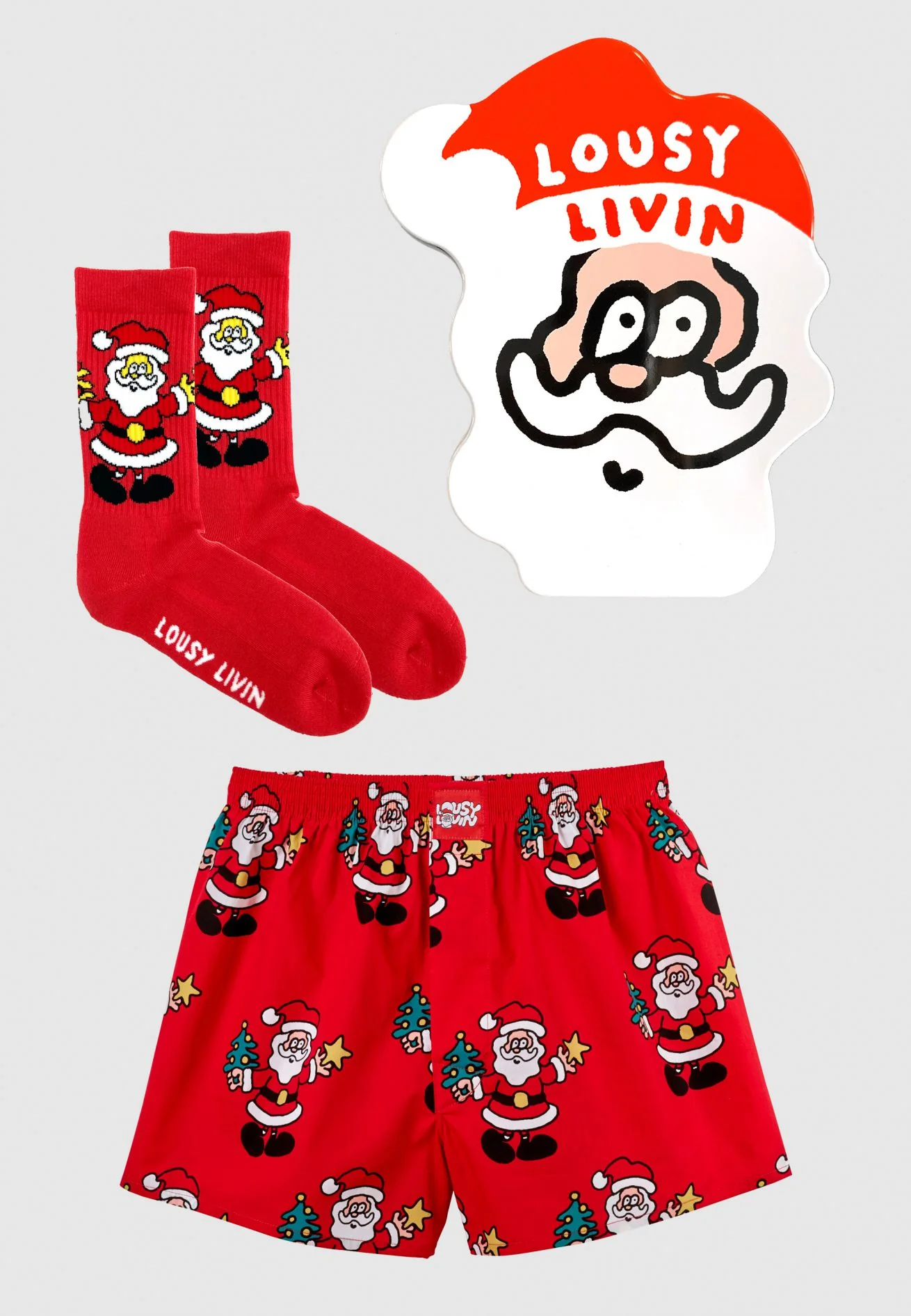 Santa & Santa Socks Red Giftbox - Image 2