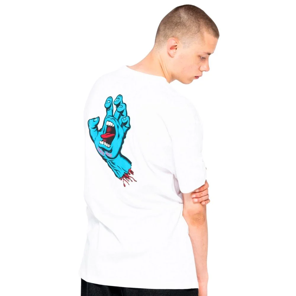 Screaming Hand Chest T-shirt White
