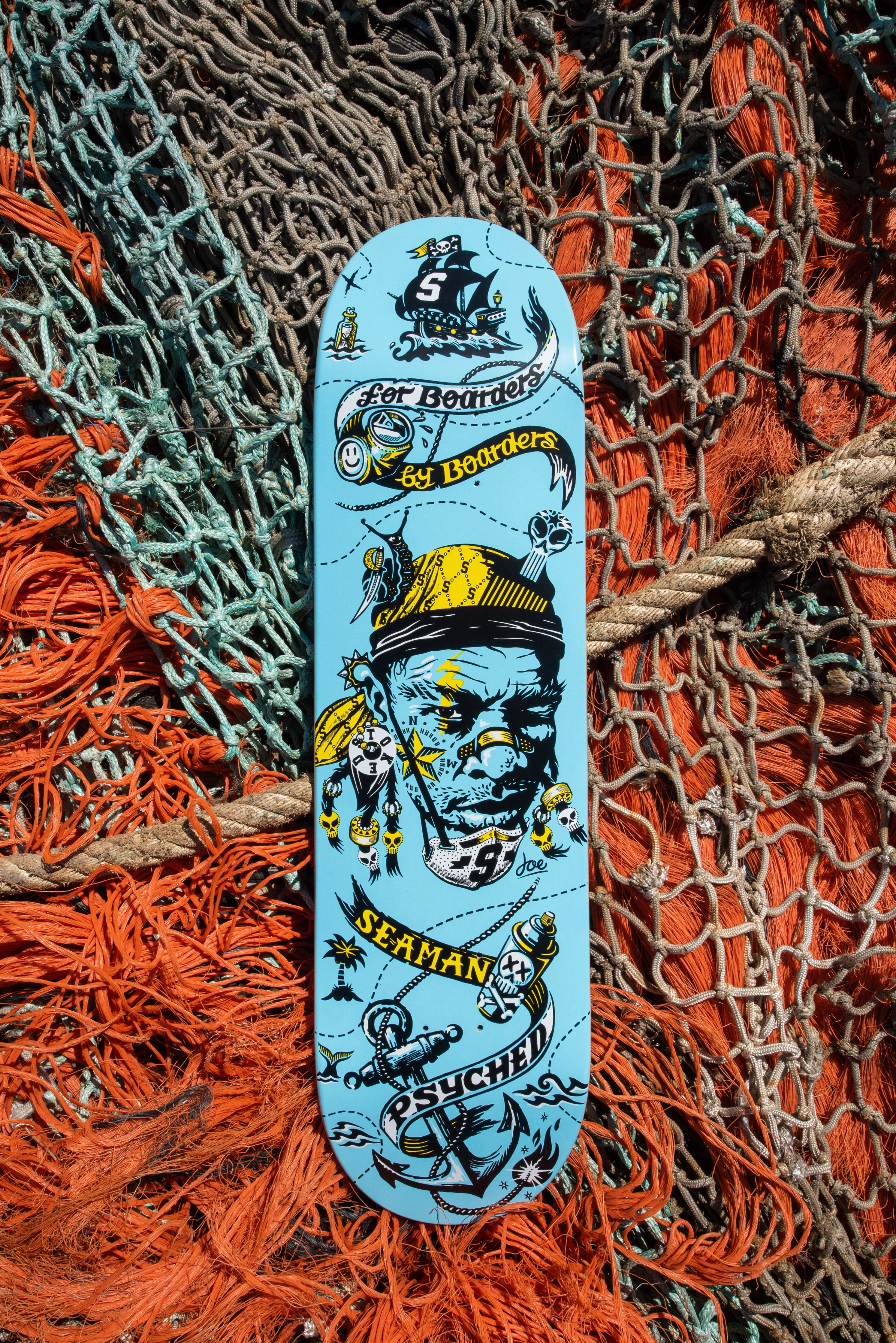 Seaman Psyched Blue Skateboard Deck - Image 3