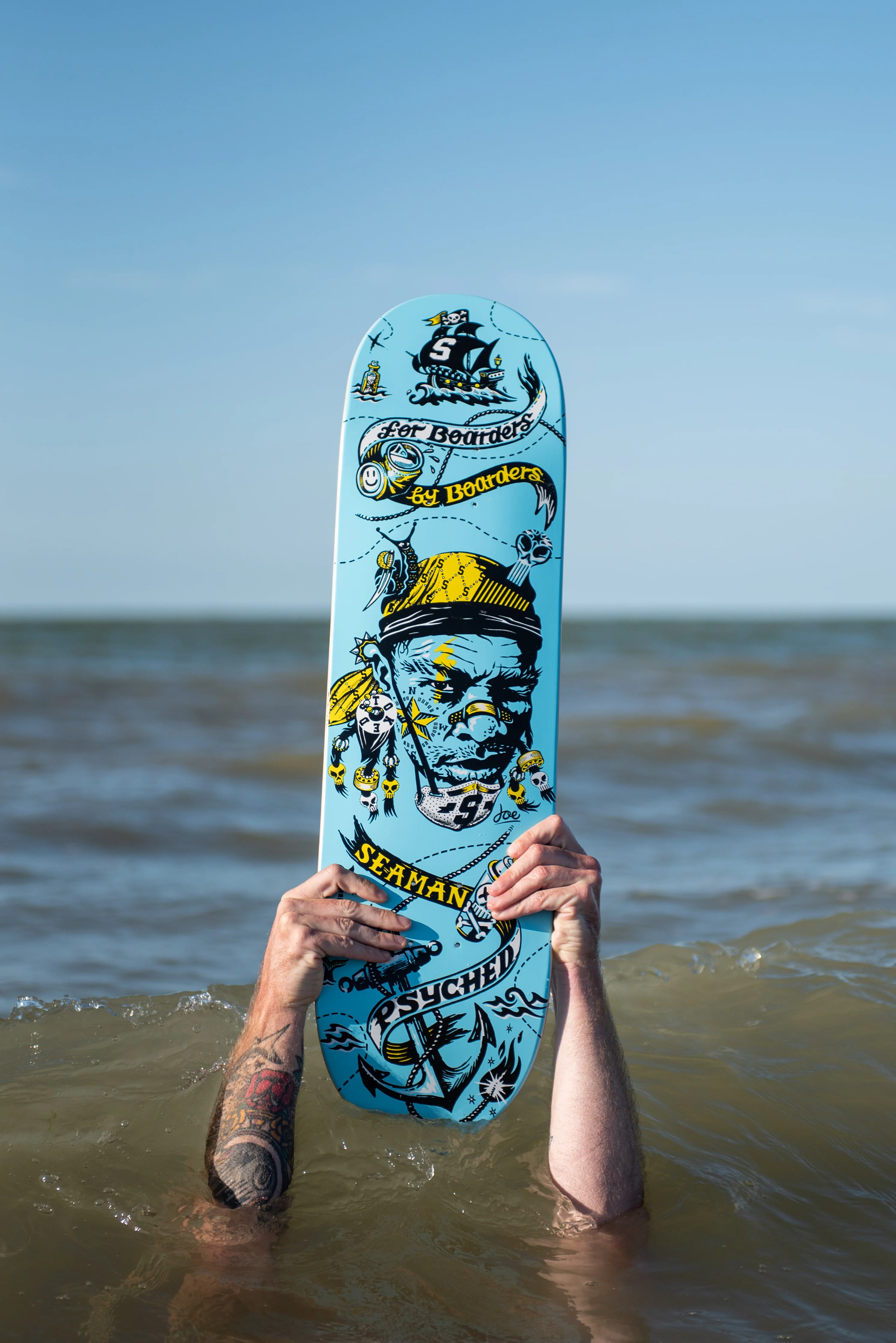 Seaman Psyched Blue Skateboard Deck - Image 4