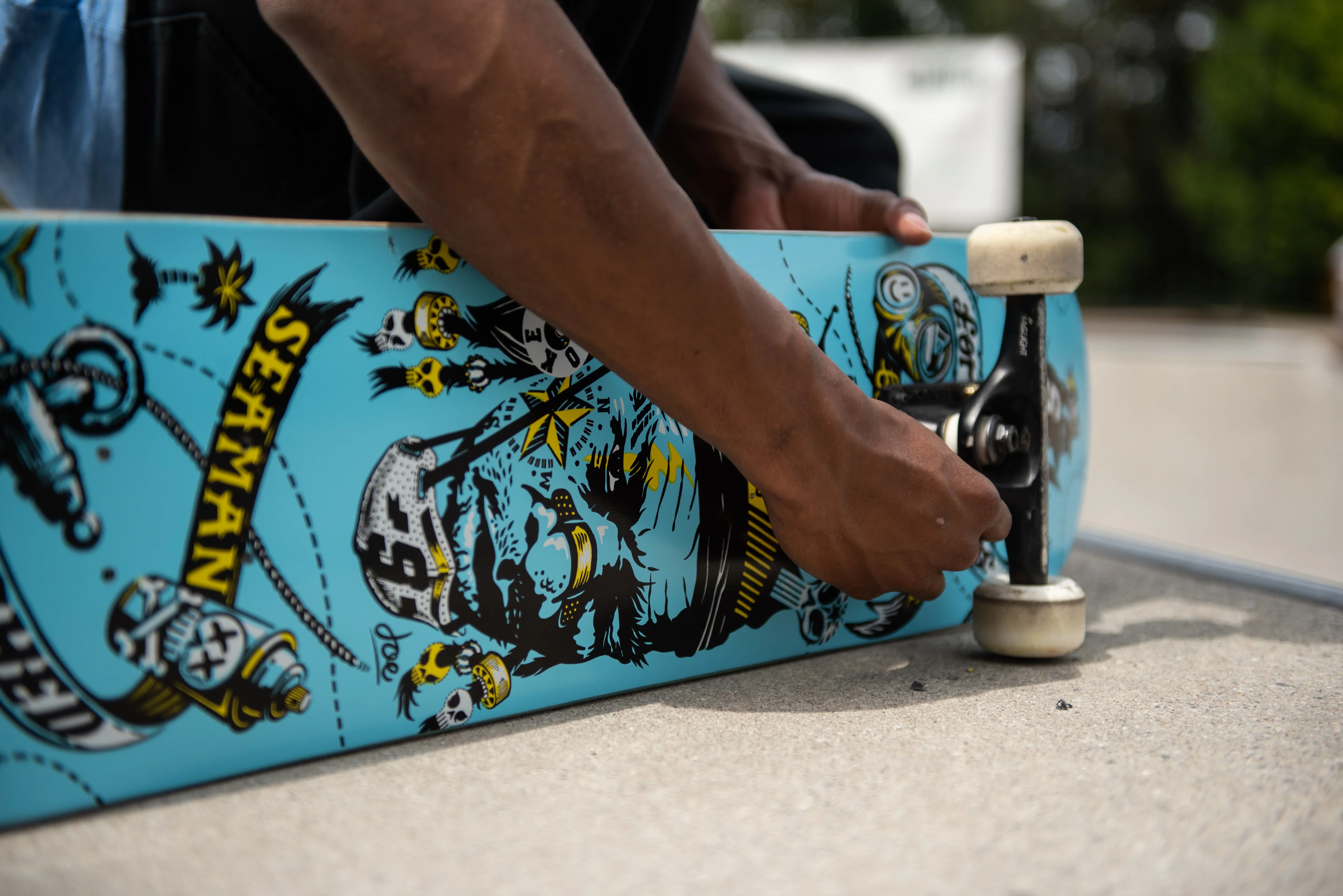 Seaman Psyched Blue Skateboard Deck - Image 8
