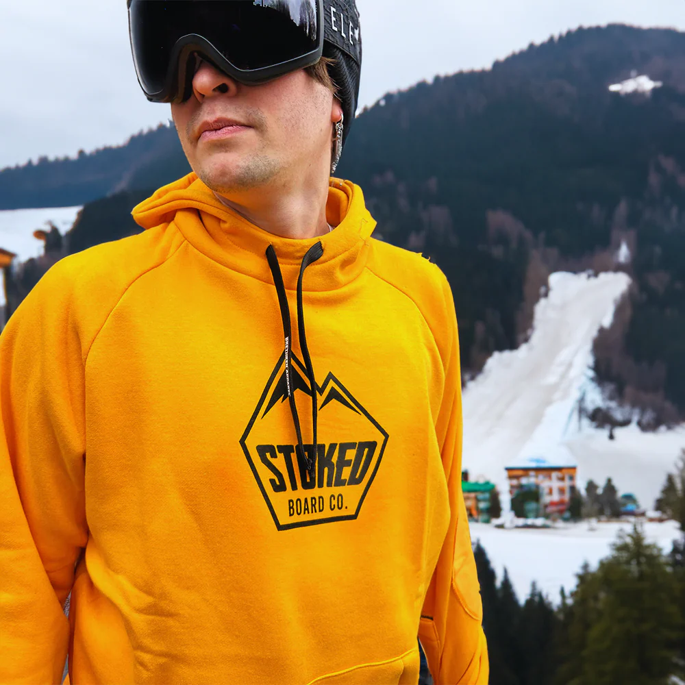 Shred Snowboard Hoodie Yellow - Image 5