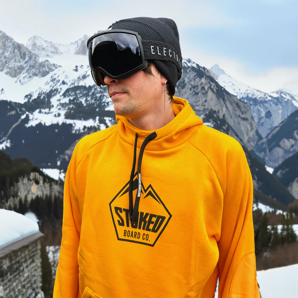 Shred Snowboard Hoodie Yellow - Image 6
