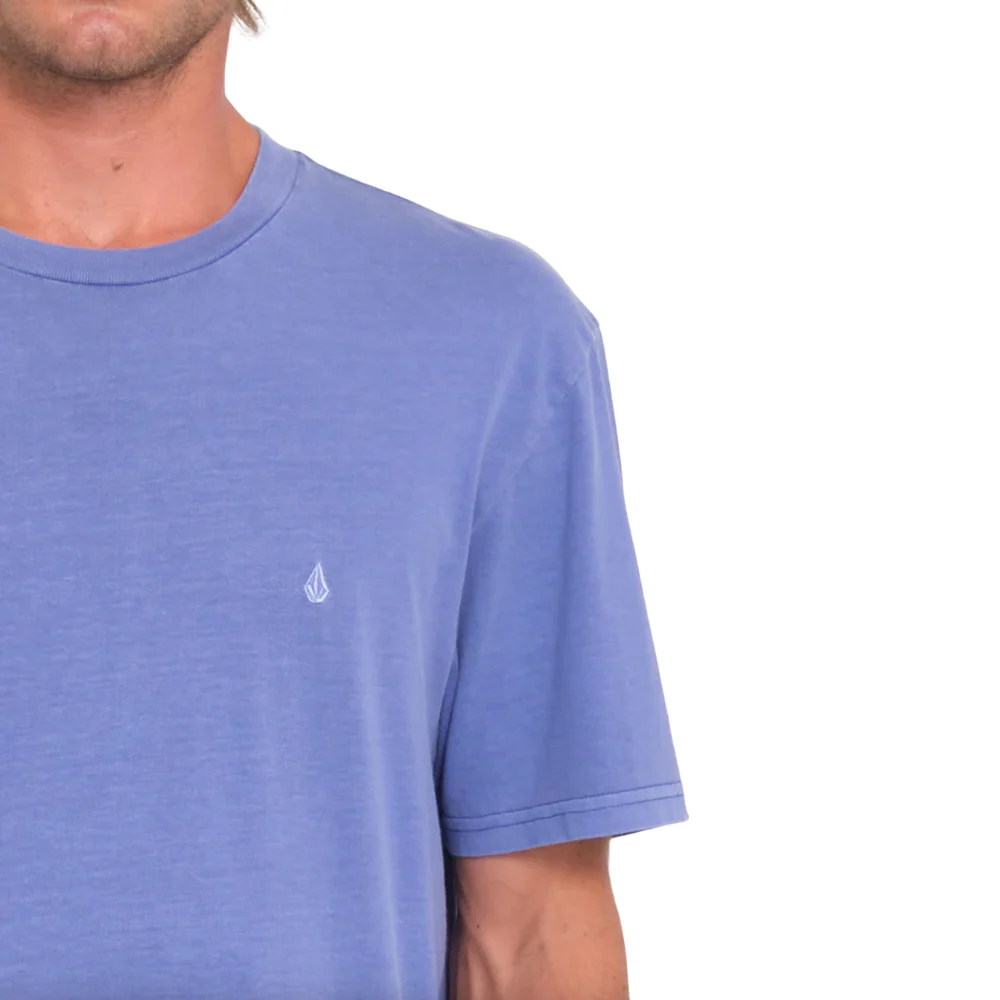 Solid Stone Embroidered T-shirt Ballpoint Blue - Image 3