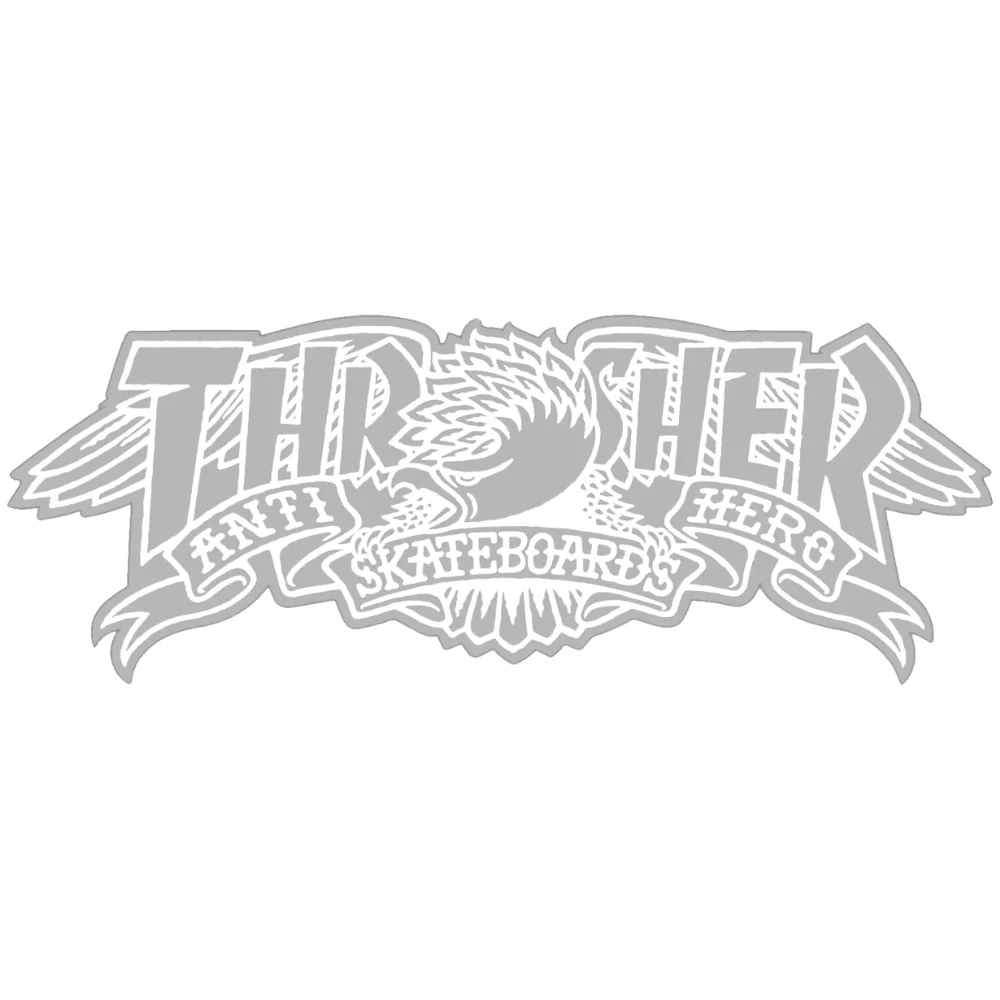 Thrasher x Antihero Mag Banner Sticker White
