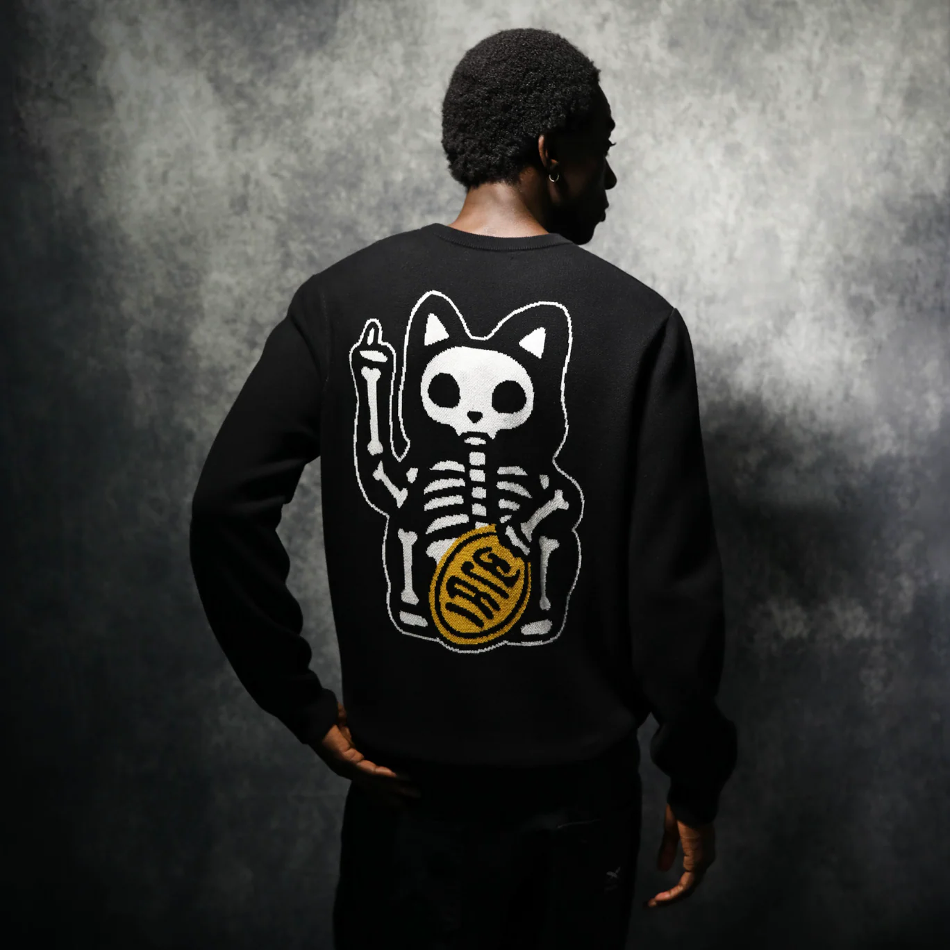 To The Bone Knit Crewneck Black - Image 2