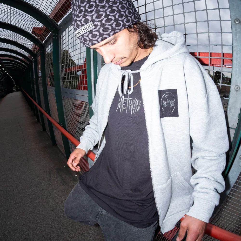 Vortex Zip Hoodie Heather Grey - Image 2