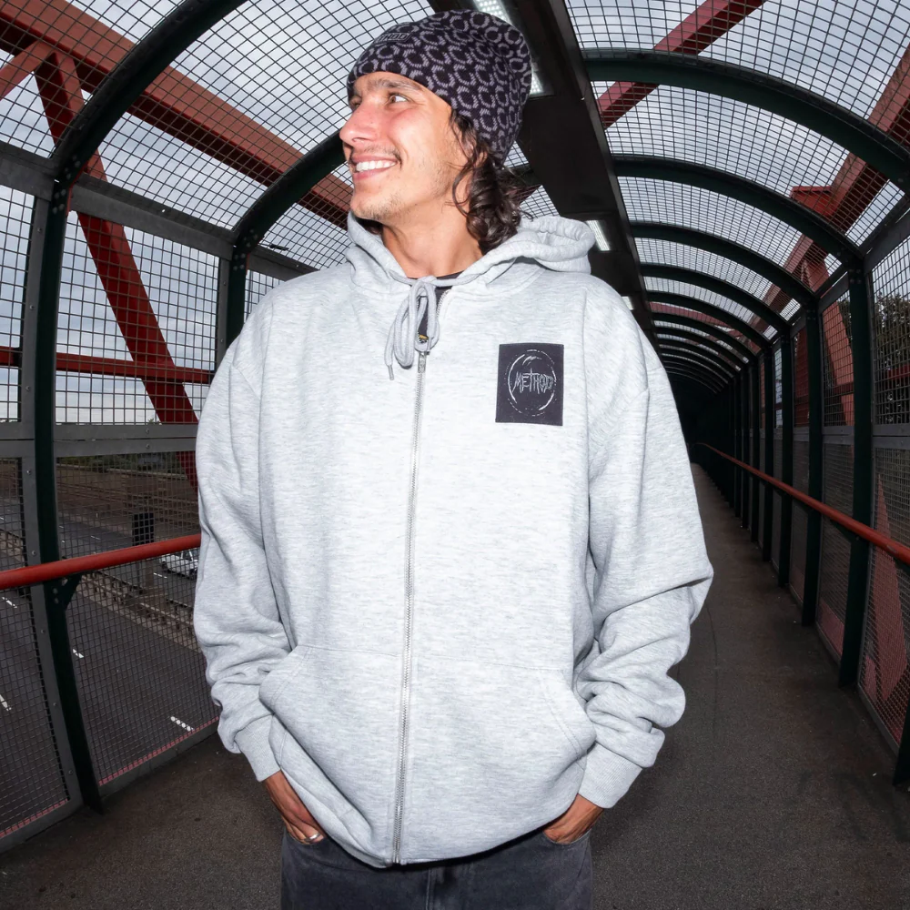 Vortex Zip Hoodie Heather Grey - Image 3