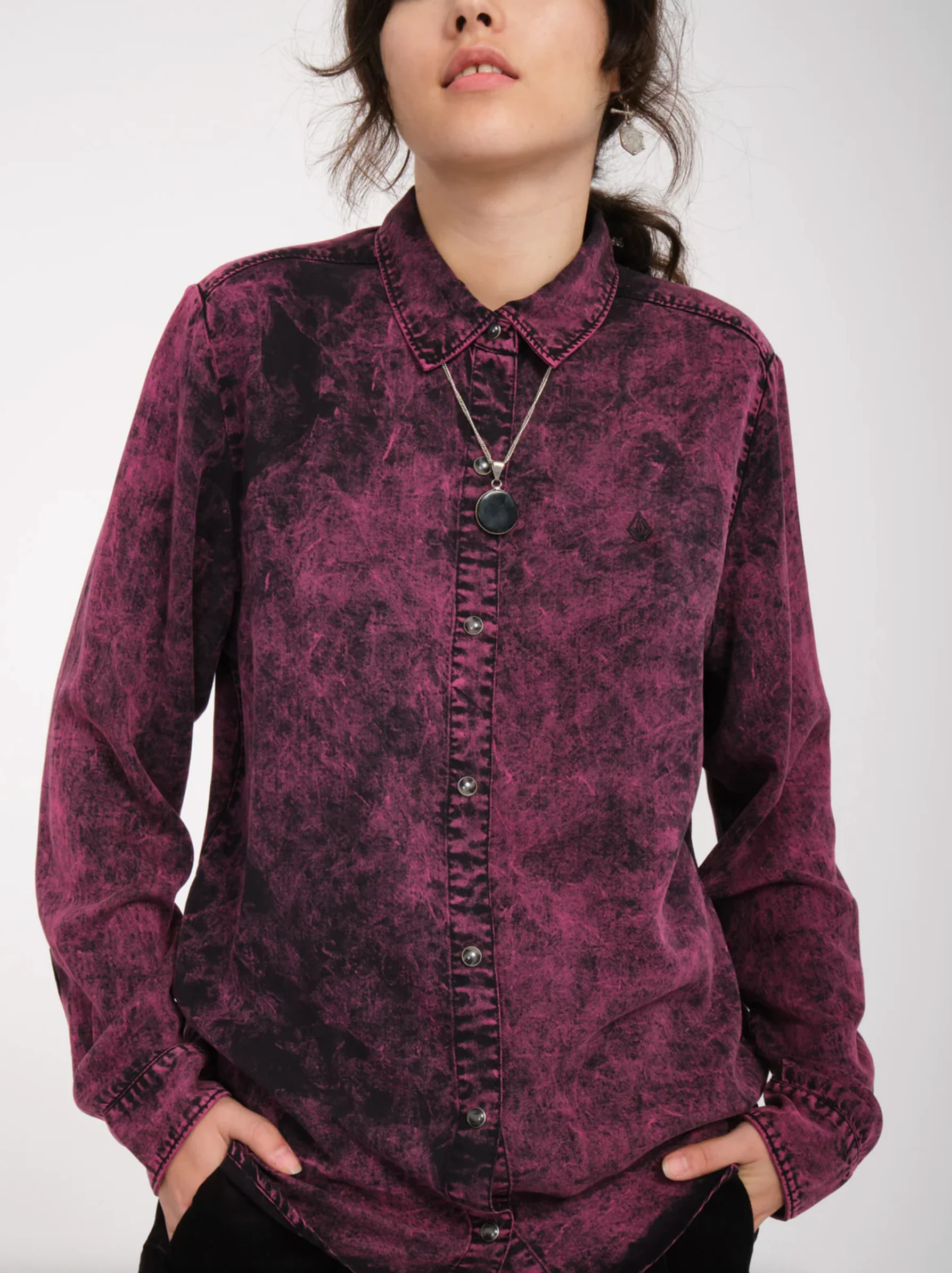 Womens Acid Shirt Wine - Image 5