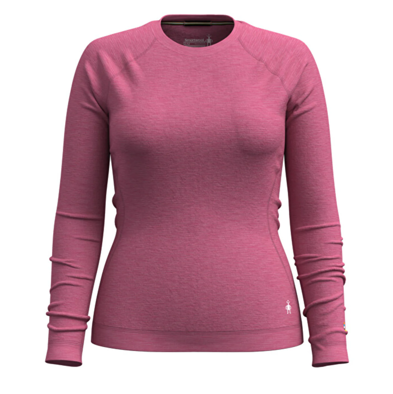 Womens Classic Thermal Merino Baselayer Crew Garden Pink Heather - Image 3