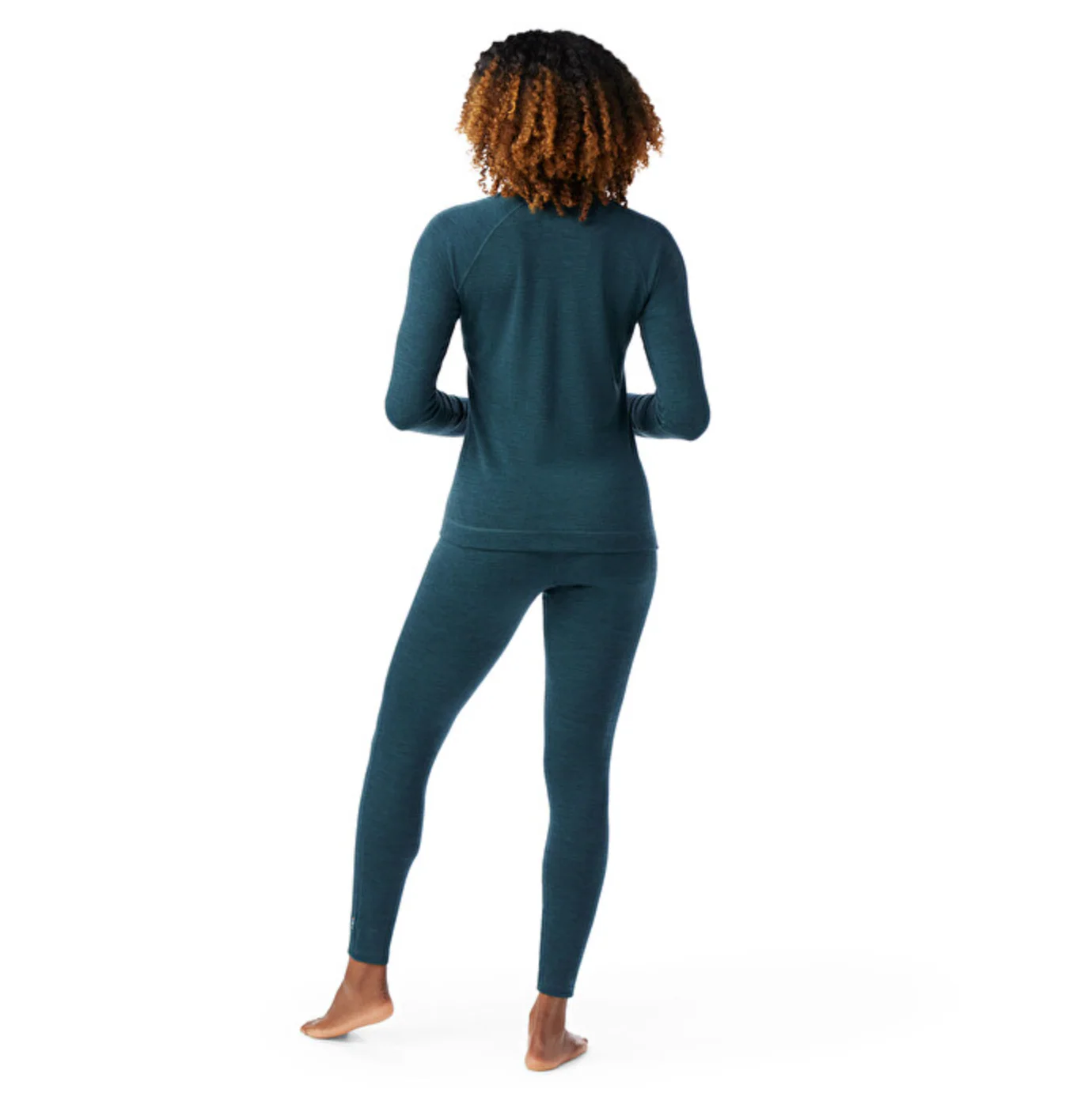 Womens Classic Thermal Merino Baselayer Crew Twilight Blue Heather - Image 2