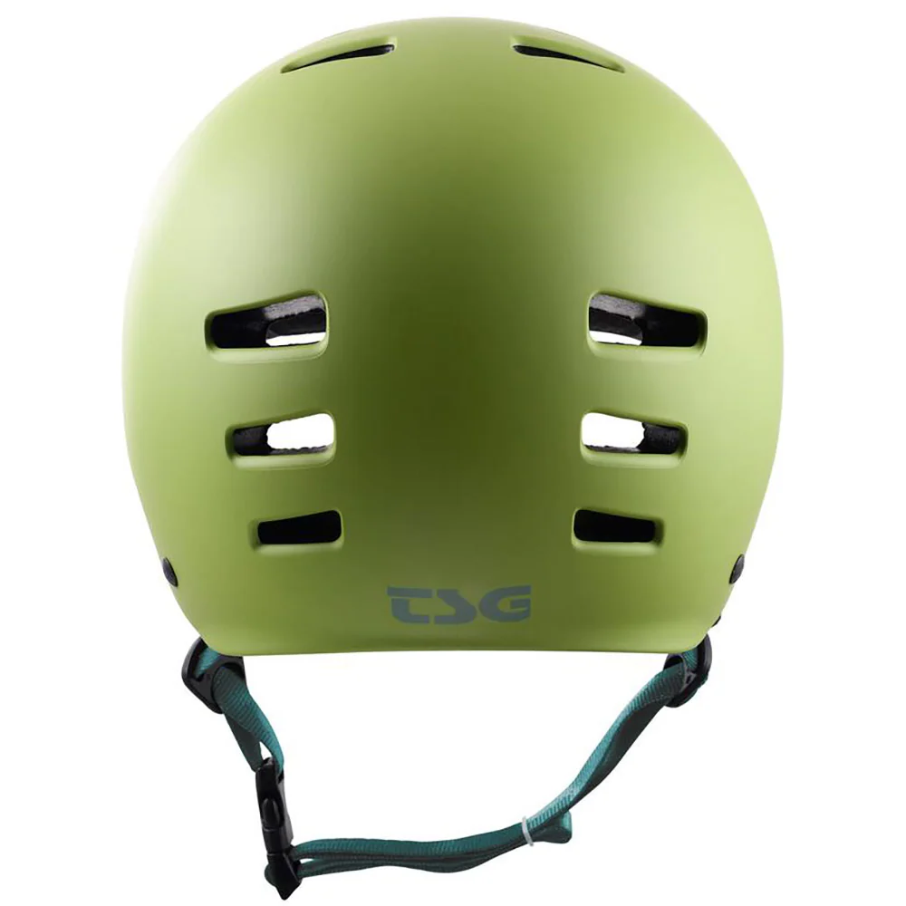 Womens Evolution Solid Color Satin Calla Green Skateboard Helm - Image 2