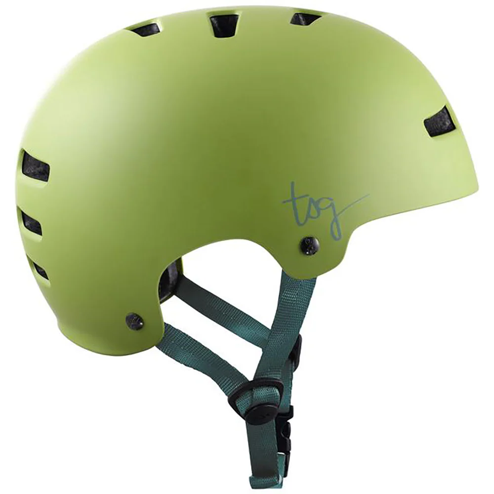 Womens Evolution Solid Color Satin Calla Green Skateboard Helm - Image 3