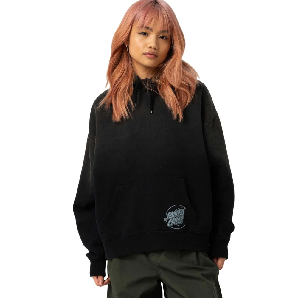 Womens Imprint Moon Dot Hoodie Black Wash - Image 2