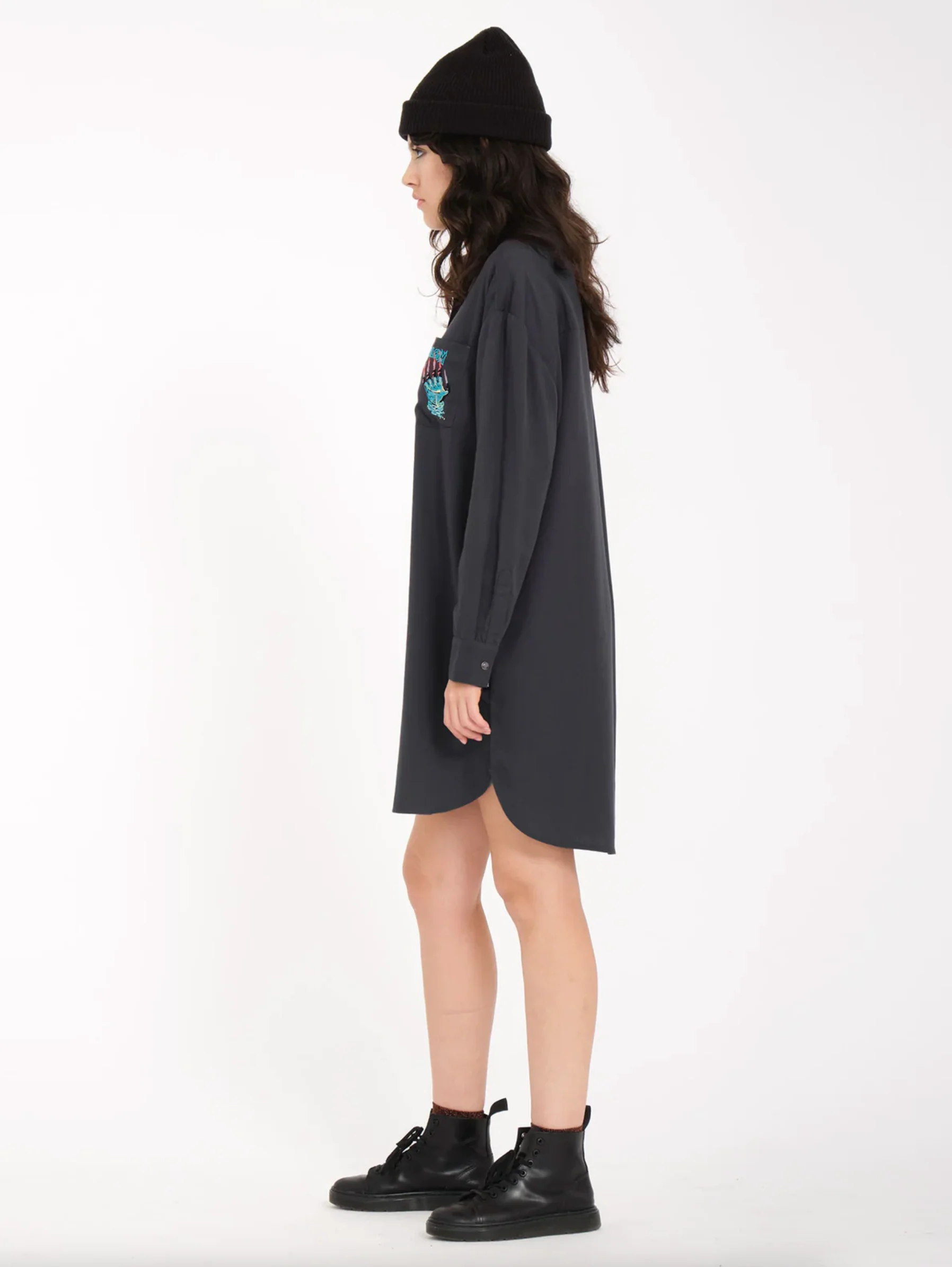 Womens Max Sherman Dress Heather Black - Image 3