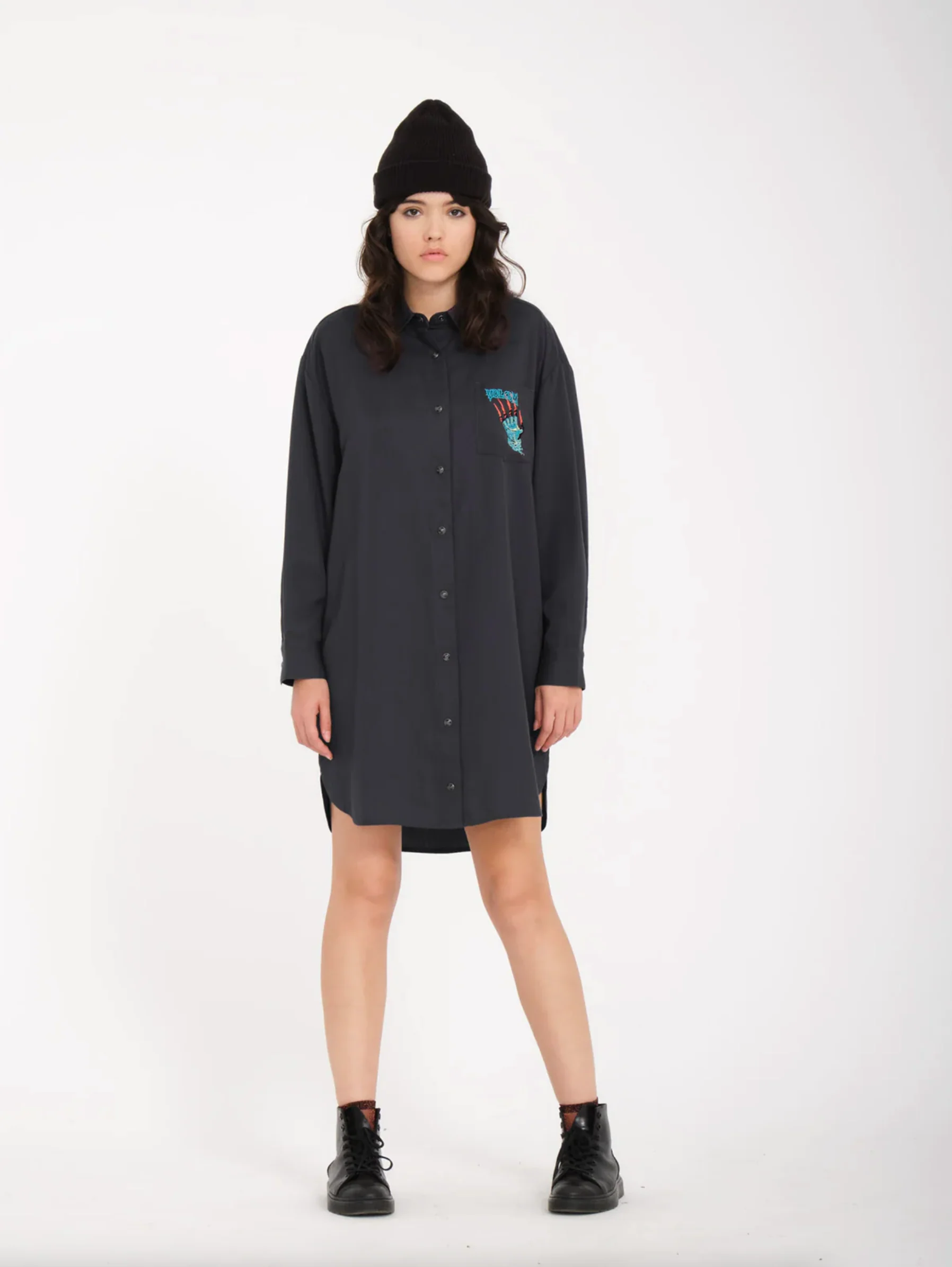 Womens Max Sherman Dress Heather Black - Image 4