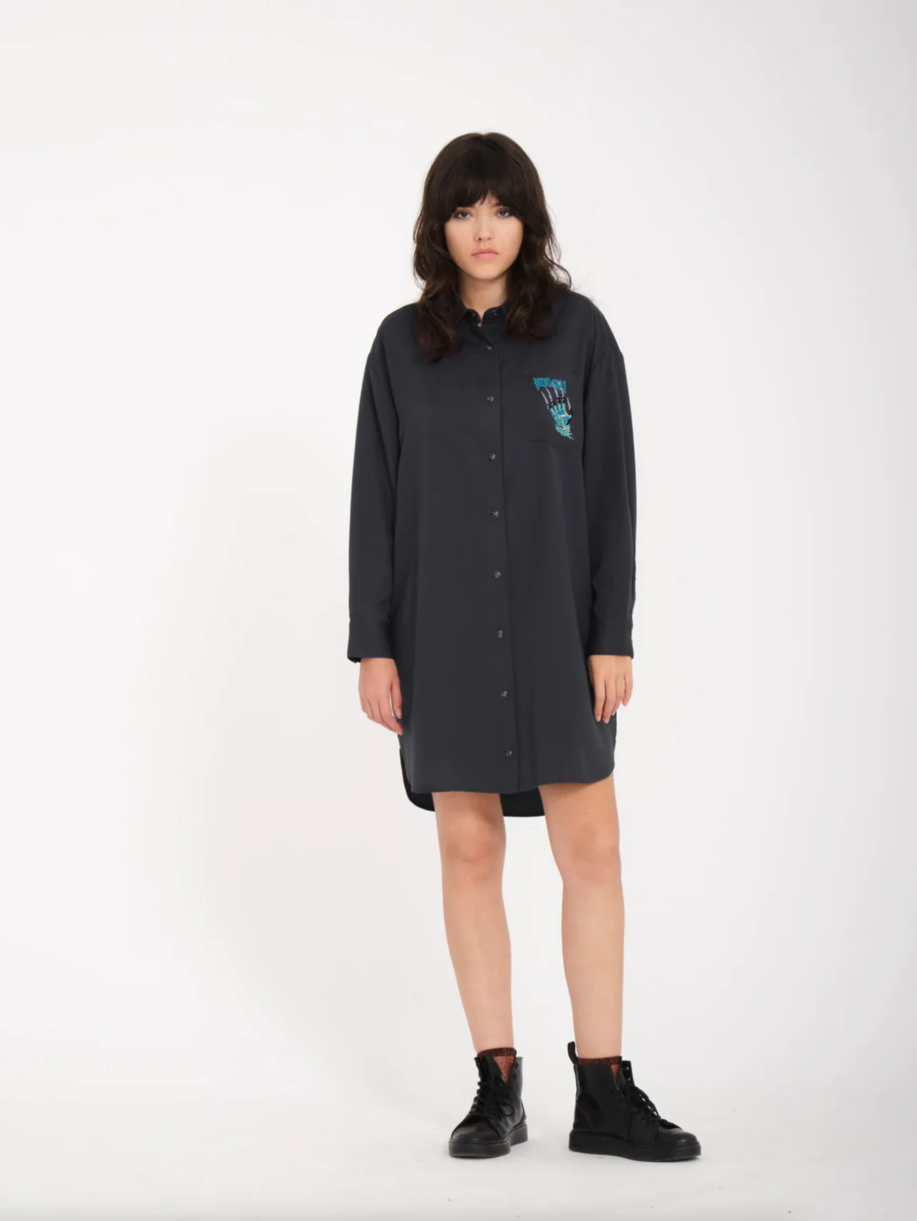 Womens Max Sherman Dress Heather Black - Image 5