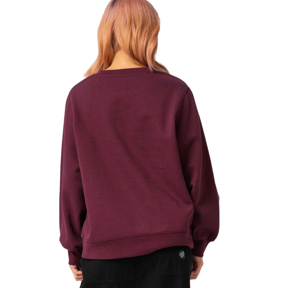 Womens Ribbon Script Crew Dark Cherry - Image 2