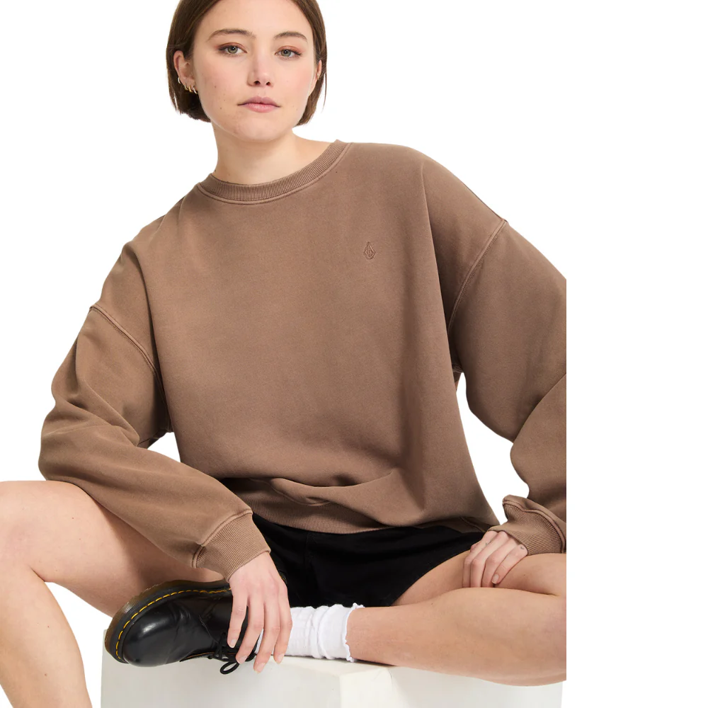Womens Stone Soft Crewneck Pale Khaki - Image 4
