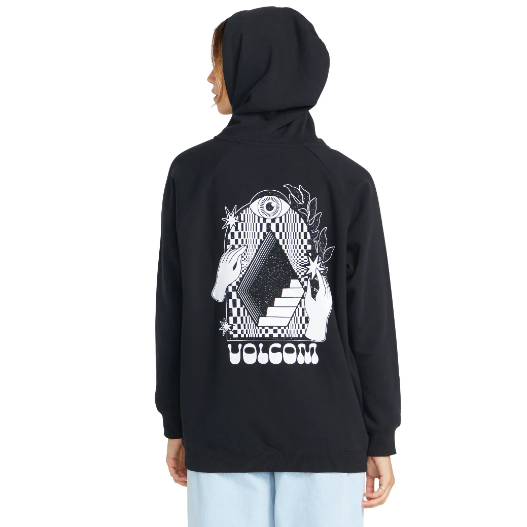 Womens Truly Stoked BF Pullover Black - Image 2