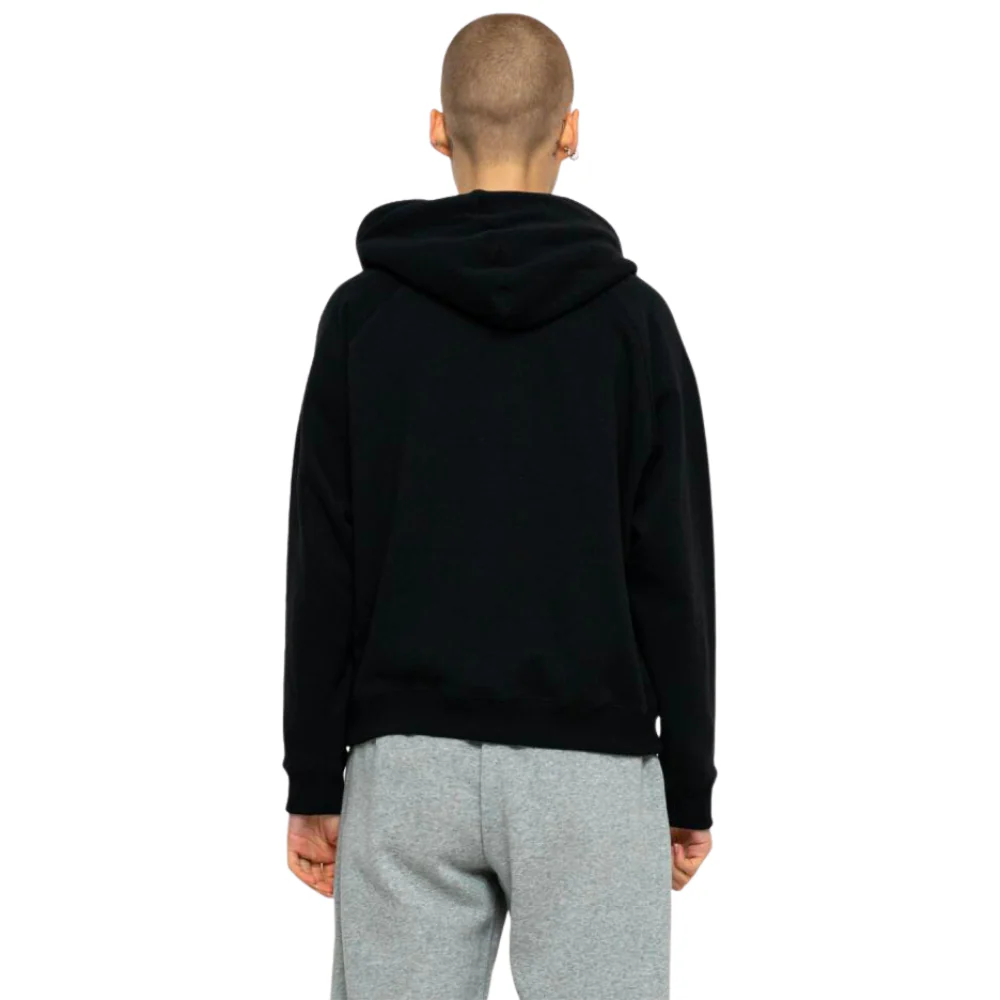Womens Yin Yang Strip Hoodie Black - Image 2