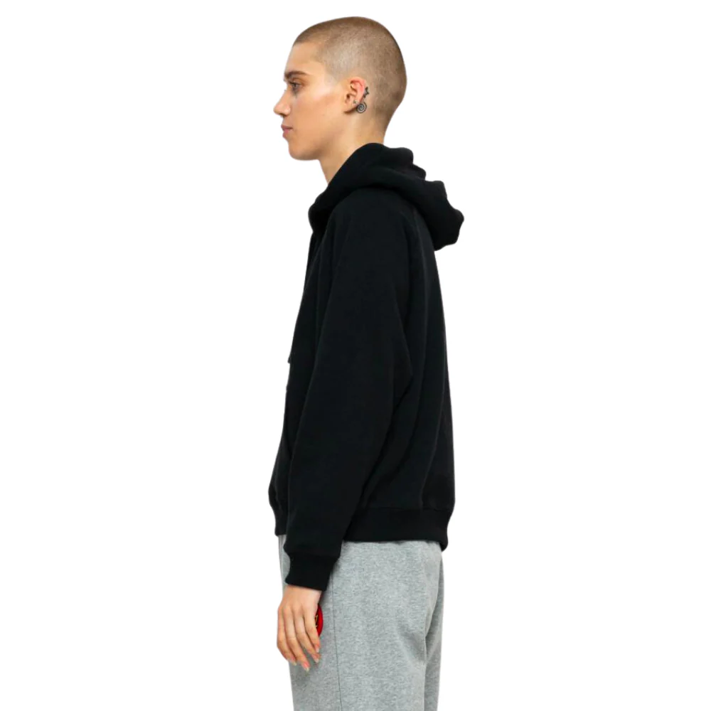 Womens Yin Yang Strip Hoodie Black - Image 3