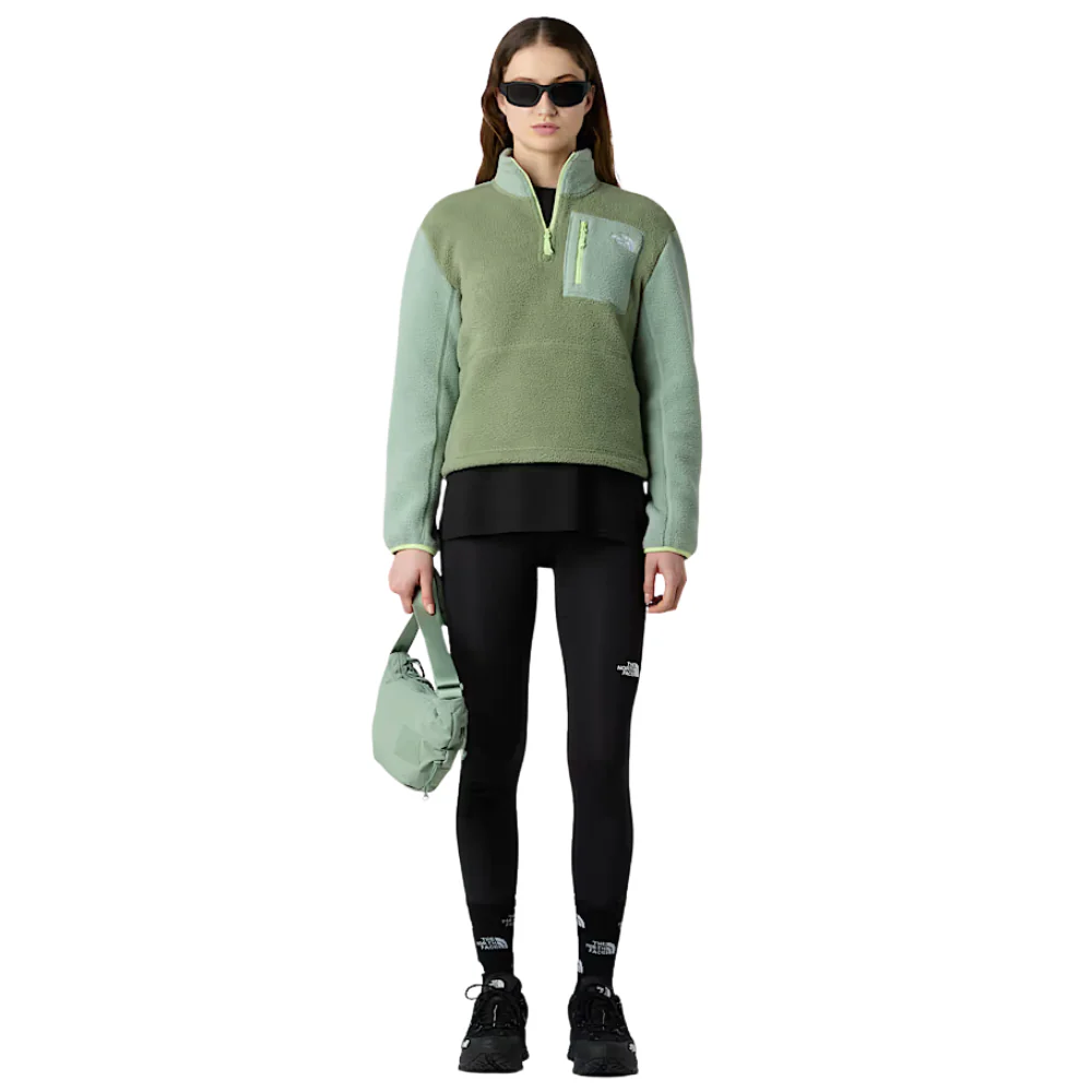 Womens Yumiori 1/4 Zip Fleece Jacket Bark Mist/Slate Moss - Image 8