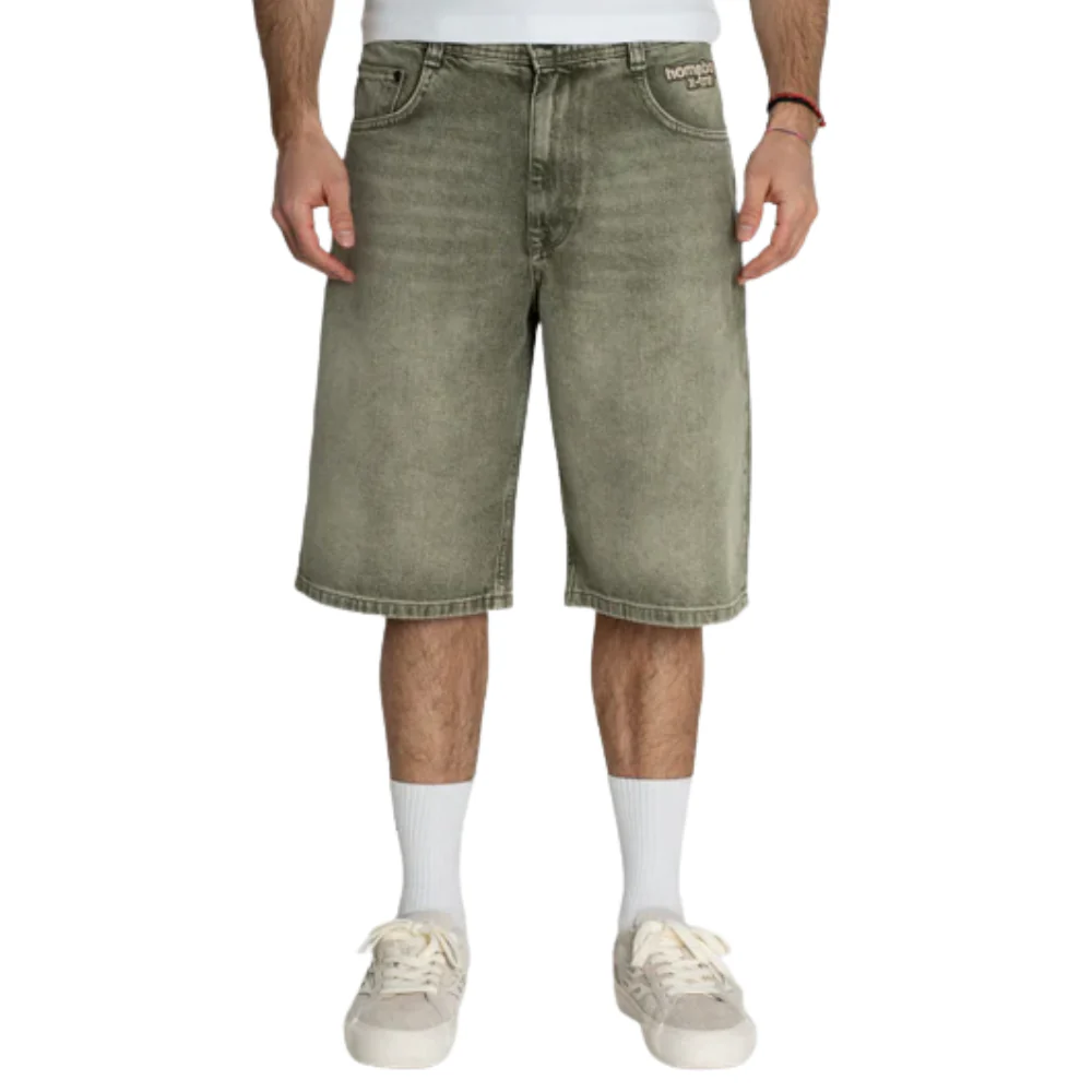 X-Tra Baggy Dye Denim Shorts Washed Green