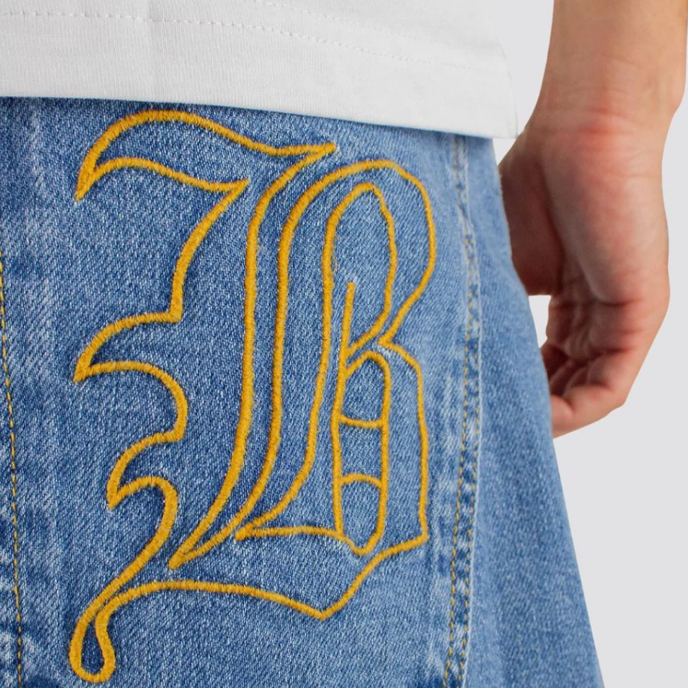 X-tra Baggy Monster Gothic Denim Shorts Moon - Image 5