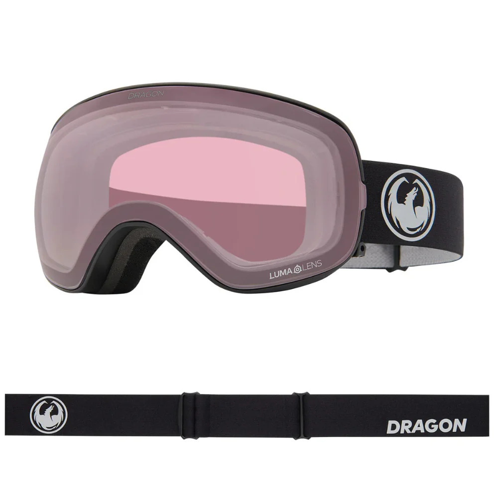 X2S Nouveau Black / LumaLens Red Ionized + LumaLens Light Rose Snowboard Goggles - Image 2