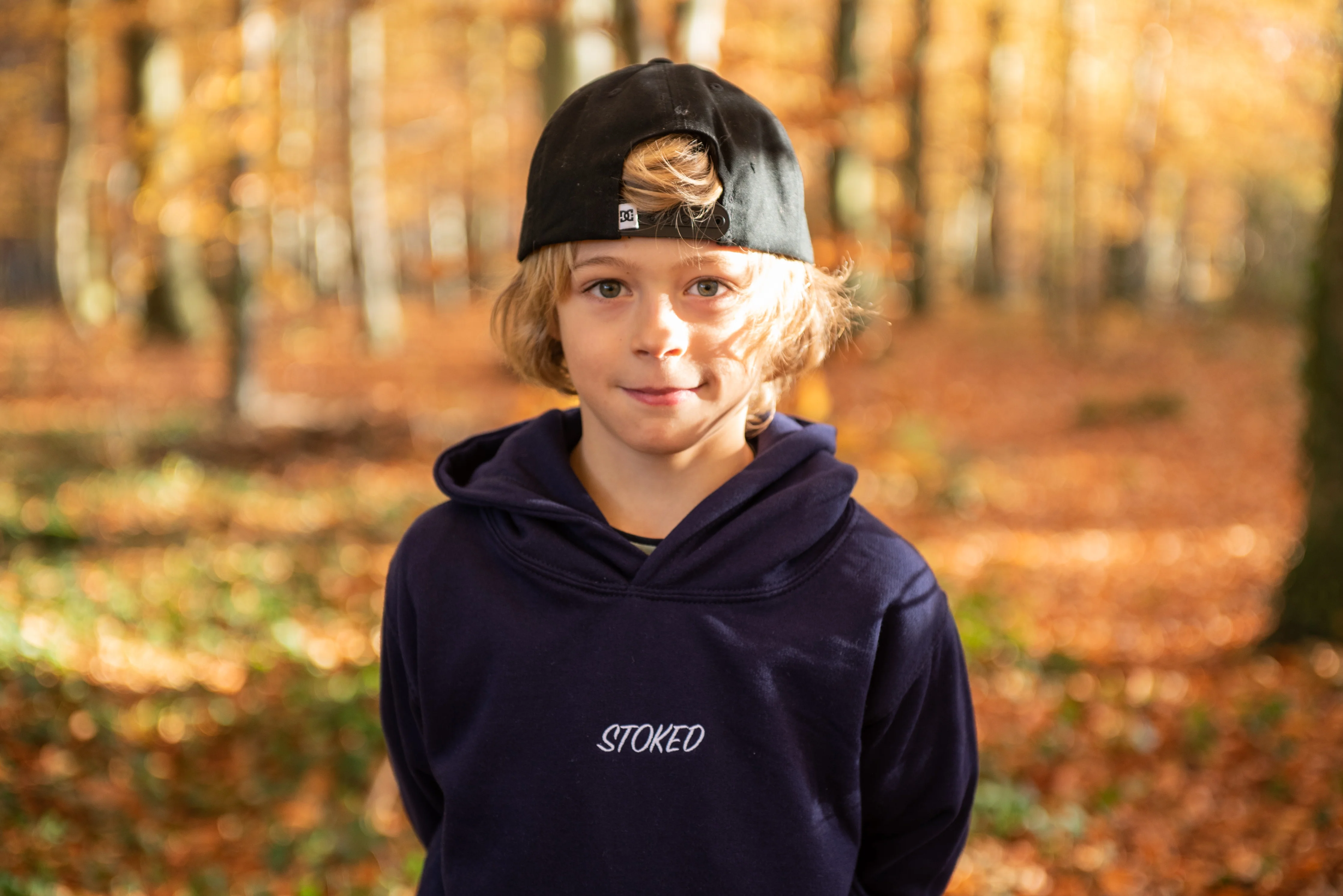 Kids Lightweight Script Hoodie Navy - Image 5