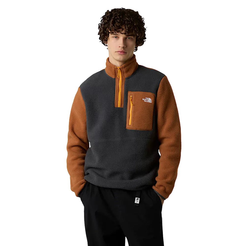 Yumiori 1/4 Zip Fleece Jacket Asphalt Grey/Burnt Umber