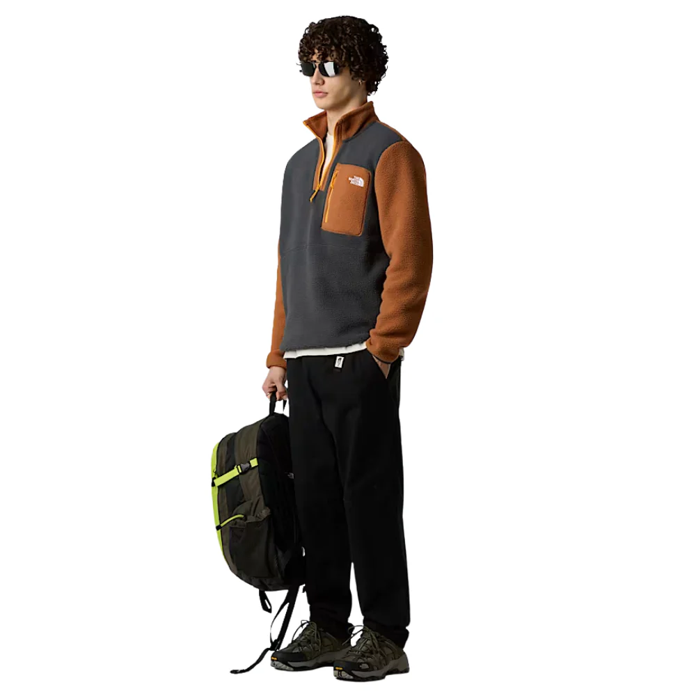 Yumiori 1/4 Zip Fleece Jacket Asphalt Grey/Burnt Umber - Image 4