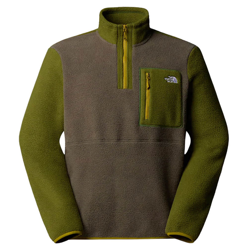Yumiori 1/4 Zip Fleece Jacket New Taupe Green - Image 2