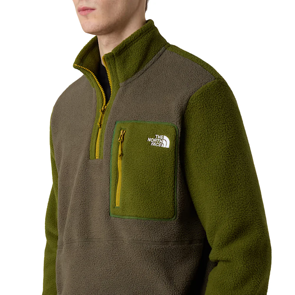 Yumiori 1/4 Zip Fleece Jacket New Taupe Green - Image 5
